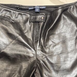 Ralph Lauren Sport black leather straight-leg pants size 14